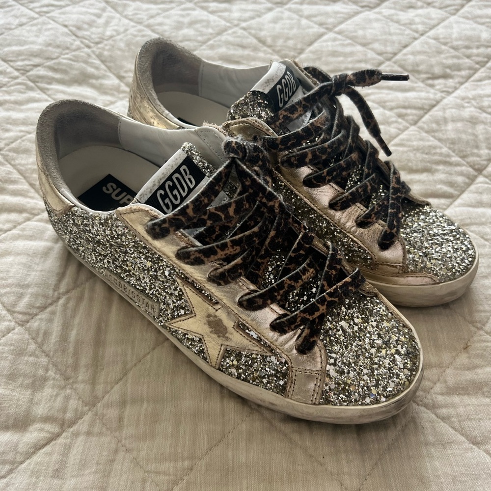 Golden Goose super star full silver glitter